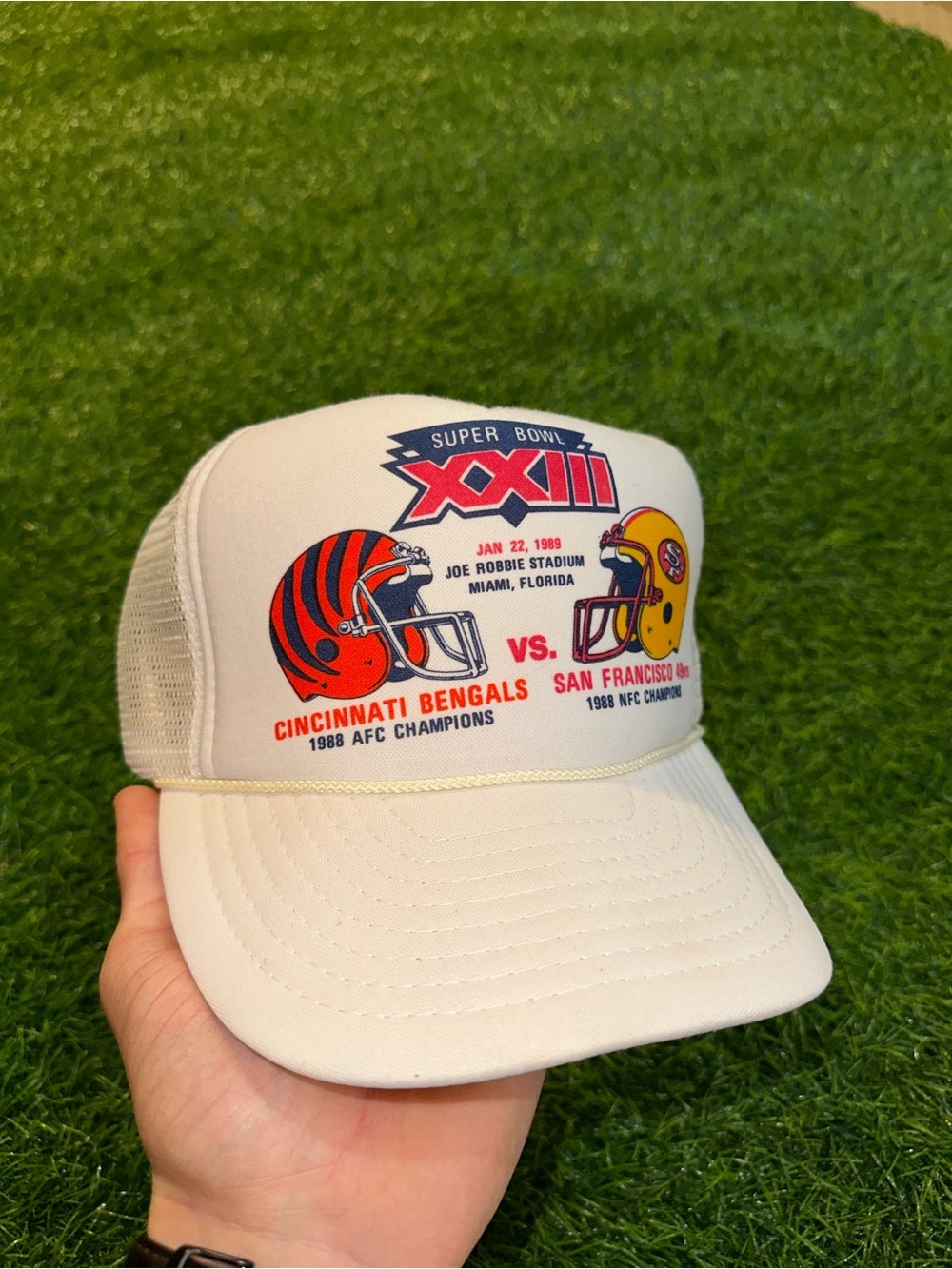 Vintage Super Bowl XXIII Cincinnati Bengals vs San Francisco 49ers Hat 1989
